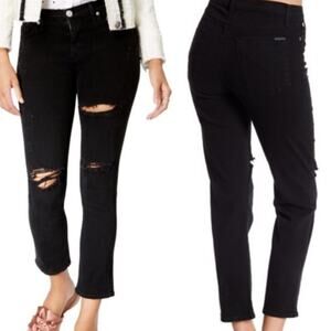 Hudson Zoeey High Rise Ankle Straight Leg Black Jeans